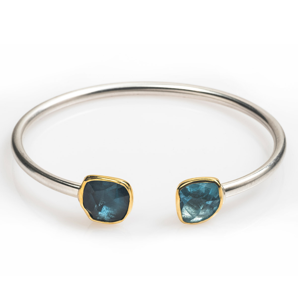 Aquamarine & Blue Topaz Silver bracelet