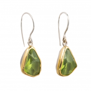 Peridot & Gold drop earrings