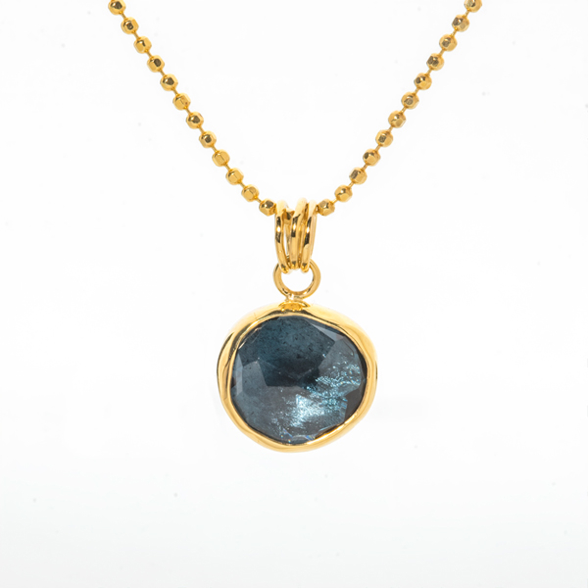 Margoni | Blue Topaz, Gold & Silver pendant