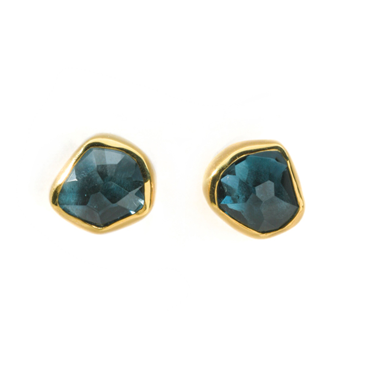 Blue Topaz & Gold earrings