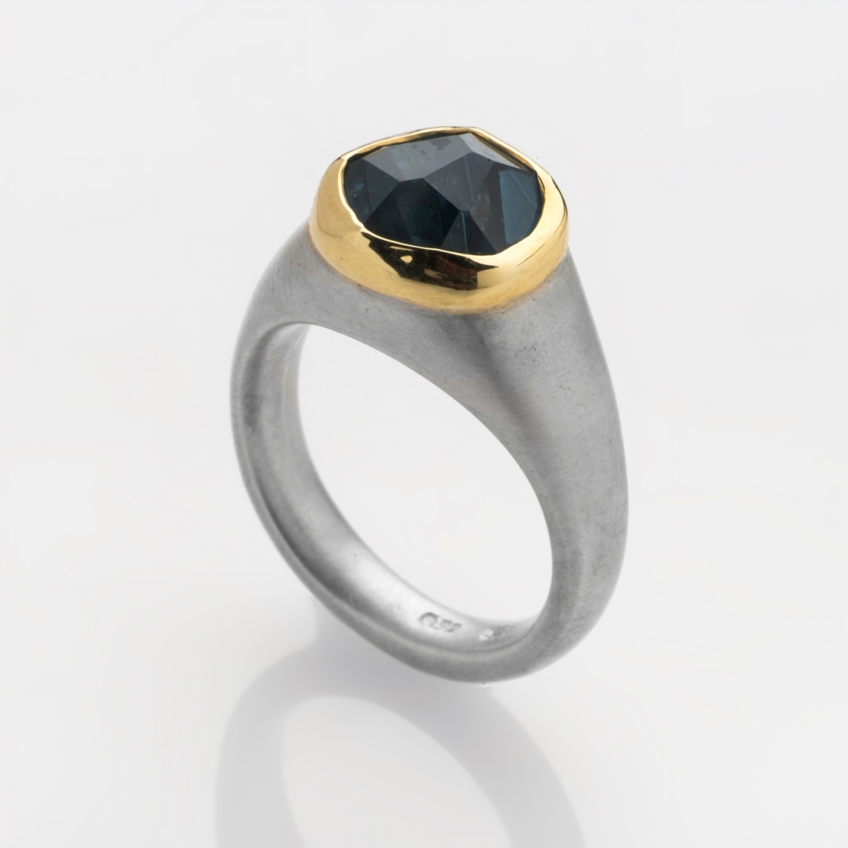 Blue Topaz, Silver & Gold ring